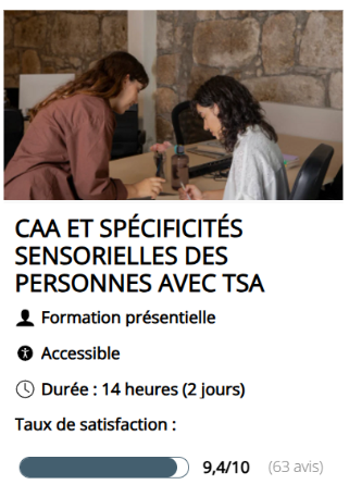 Formation Qualitéval Entreprise : CAA et spécificités sensorielles des personnes avec TSA