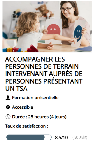 Formation Qualitéval Entreprise : Accompagner les personnes de terrain intervenant auprès de personnes présentant un TSA